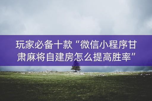 玩家必备十款“微信小程序甘肃麻将自建房怎么提高胜率”（做弊器软件下载)