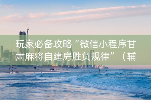 玩家必备攻略“微信小程序甘肃麻将自建房胜负规律”（辅助器通用版)