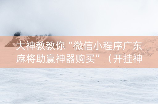 大神教教你“微信小程序广东麻将助赢神器购买”（开挂神器下载)