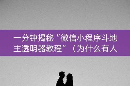 一分钟揭秘“微信小程序斗地主透明器教程”（为什么有人一直赢)