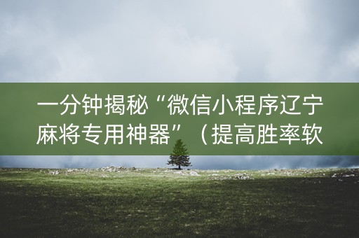一分钟揭秘“微信小程序辽宁麻将专用神器”（提高胜率软件)