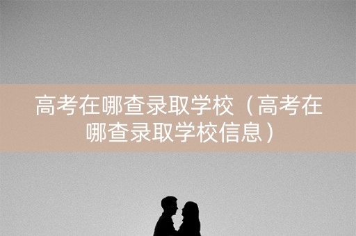 高考在哪查录取学校（高考在哪查录取学校信息）