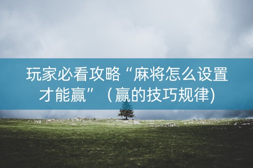 玩家必看攻略“麻将怎么设置才能赢”(赢的技巧规律) 玩家必看攻略“麻将怎么设置才能赢”(赢的技巧规律)