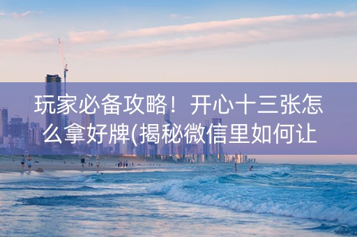 玩家必备攻略！开心十三张怎么拿好牌(揭秘微信里如何让牌变好)