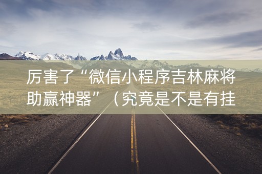 厉害了“微信小程序吉林麻将助赢神器”（究竟是不是有挂)