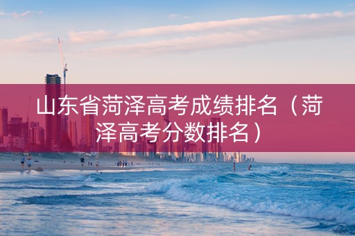 山东省菏泽高考成绩排名（菏泽高考分数排名）