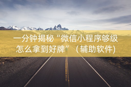 一分钟揭秘“微信小程序够级怎么拿到好牌”（辅助软件)