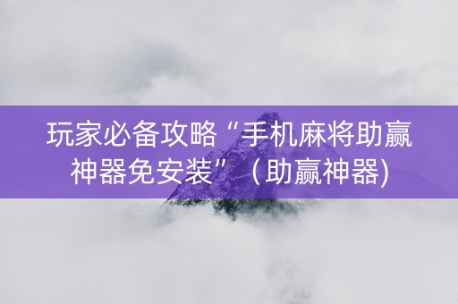 玩家必备攻略“手机麻将助赢神器免安装”（助赢神器)
