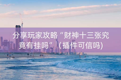分享玩家攻略“财神十三张究竟有挂吗”（插件可信吗)