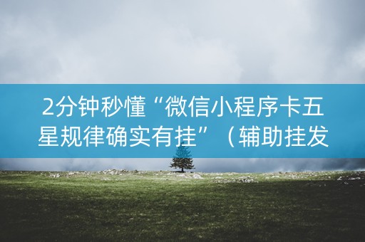 2分钟秒懂“微信小程序卡五星规律确实有挂”（辅助挂发牌规律)
