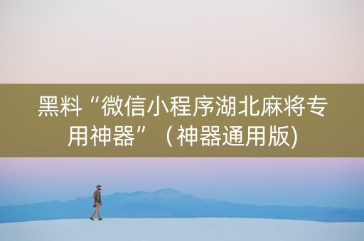黑料“微信小程序湖北麻将专用神器”（神器通用版)