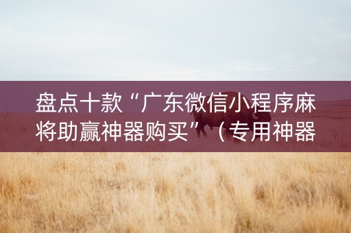 盘点十款“广东微信小程序麻将助赢神器购买”（专用神器)