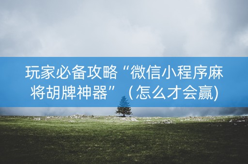 玩家必备攻略“微信小程序麻将胡牌神器”（怎么才会赢)