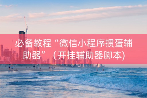必备教程“微信小程序掼蛋辅助器”（开挂辅助器脚本)