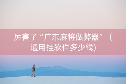 厉害了“广东麻将做弊器”（通用挂软件多少钱)