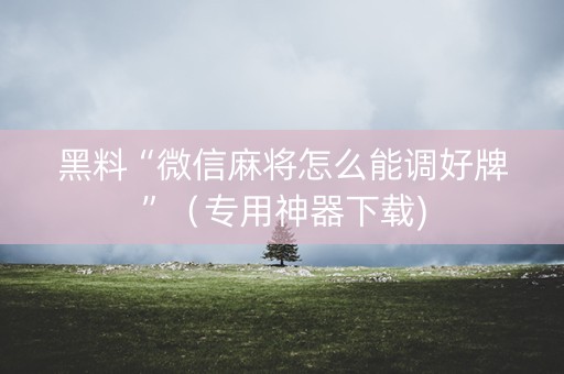 黑料“微信麻将怎么能调好牌”（专用神器下载)