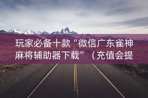 玩家必备十款“微信广东雀神麻将辅助器下载”（充值会提高胜率么)