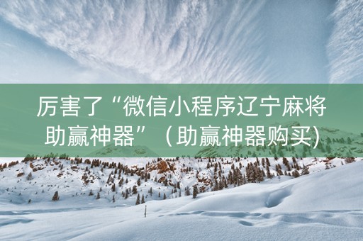 厉害了“微信小程序辽宁麻将助赢神器”（助赢神器购买)