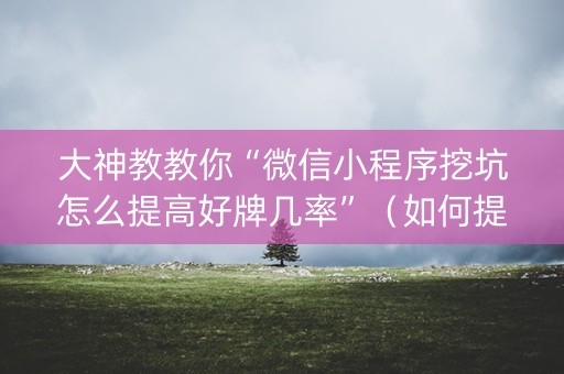 大神教教你“微信小程序挖坑怎么提高好牌几率”（如何提高胜率)