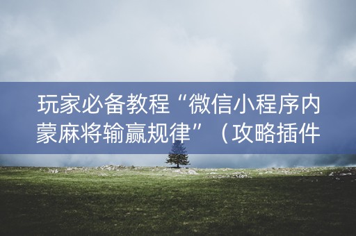 玩家必备教程“微信小程序内蒙麻将输赢规律”（攻略插件)