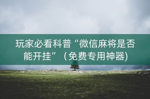 玩家必看科普“微信麻将是否能开挂”（免费专用神器)