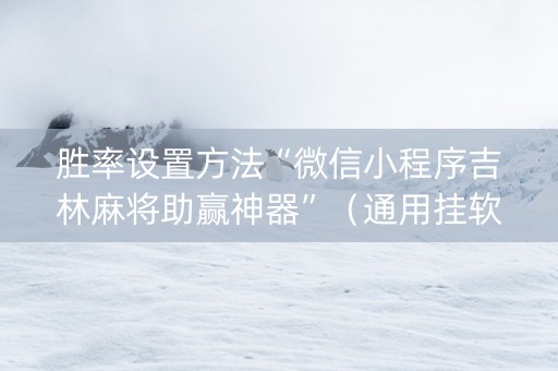 胜率设置方法“微信小程序吉林麻将助赢神器”（通用挂软件多少钱)