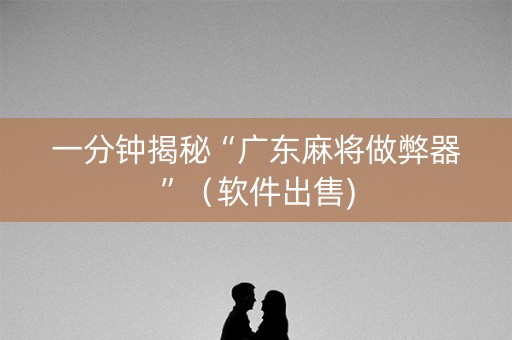一分钟揭秘“广东麻将做弊器”（软件出售)