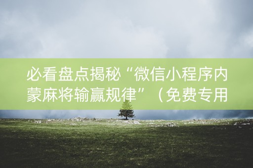 必看盘点揭秘“微信小程序内蒙麻将输赢规律”（免费专用神器)