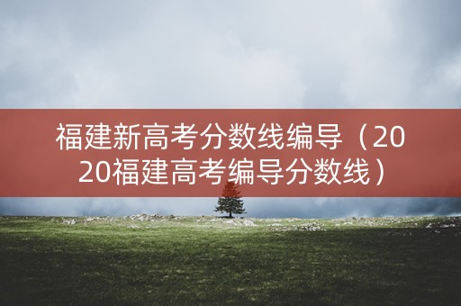 福建新高考分数线编导（2020福建高考编导分数线）