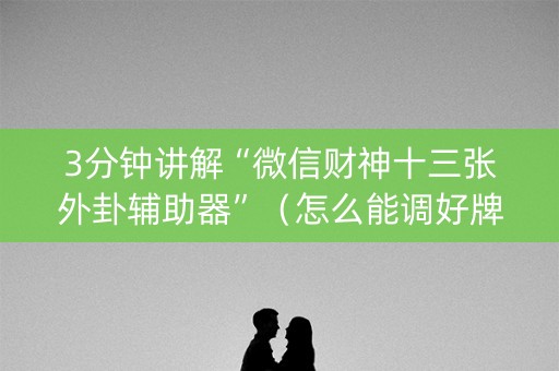 3分钟讲解“微信财神十三张外卦辅助器”（怎么能调好牌)