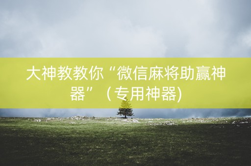 大神教教你“微信麻将助赢神器”（专用神器)