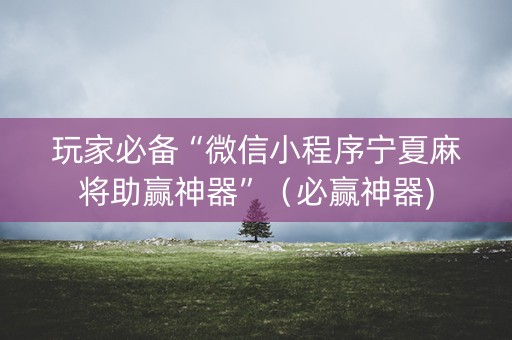 玩家必备“微信小程序宁夏麻将助赢神器”（必赢神器)