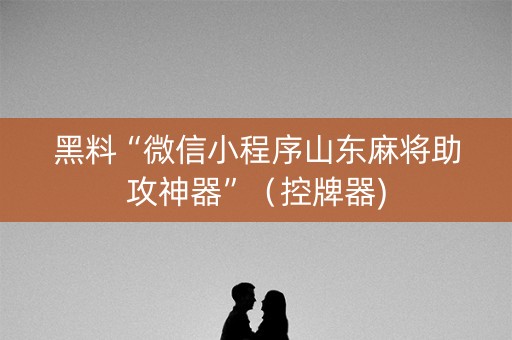 黑料“微信小程序山东麻将助攻神器”（控牌器)