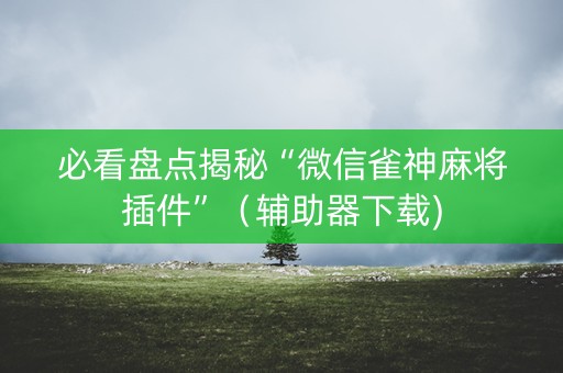 必看盘点揭秘“微信雀神麻将插件”（辅助器下载)