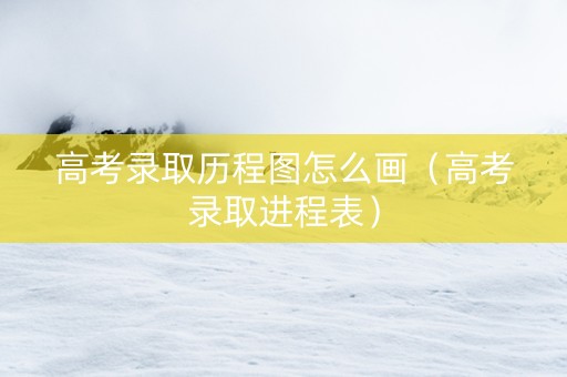高考录取历程图怎么画（高考录取进程表）