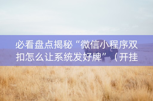 必看盘点揭秘“微信小程序双扣怎么让系统发好牌”（开挂辅助器脚本)