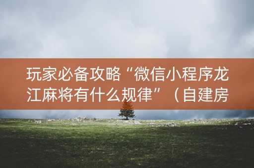 玩家必备攻略“微信小程序龙江麻将有什么规律”（自建房胜负规律)