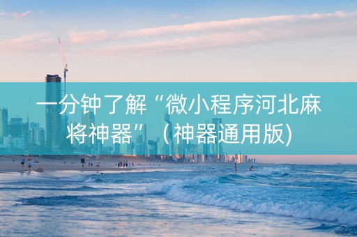 一分钟了解“微小程序河北麻将神器”（神器通用版)