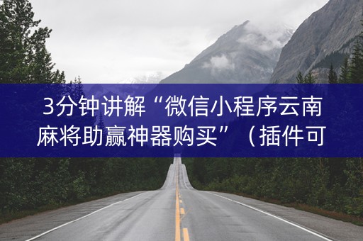 3分钟讲解“微信小程序云南麻将助赢神器购买”（插件可信吗)