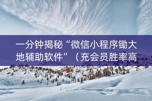 一分钟揭秘“微信小程序锄大地辅助软件”（充会员胜率高)