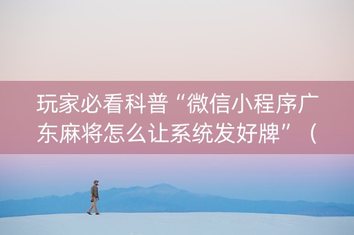 玩家必看科普“微信小程序广东麻将怎么让系统发好牌”（辅助器插件)