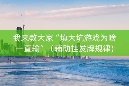 我来教大家“填大坑游戏为啥一直输”（辅助挂发牌规律)