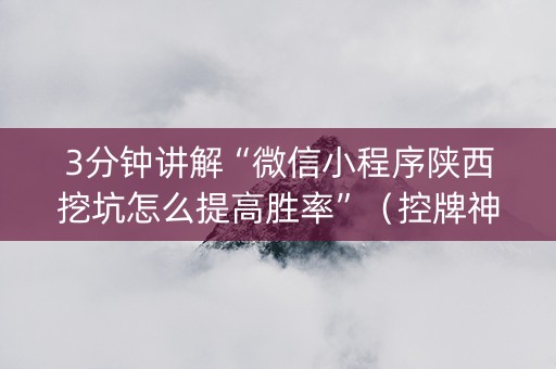 3分钟讲解“微信小程序陕西挖坑怎么提高胜率”（控牌神器)