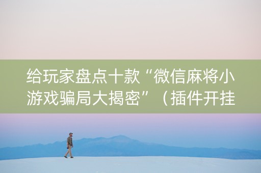 给玩家盘点十款“微信麻将小游戏骗局大揭密”（插件开挂免费AI)
