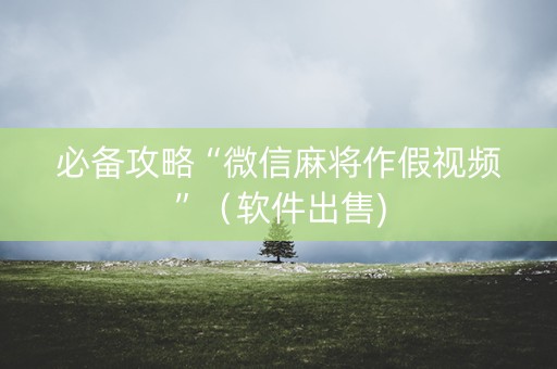 必备攻略“微信麻将作假视频”（软件出售)
