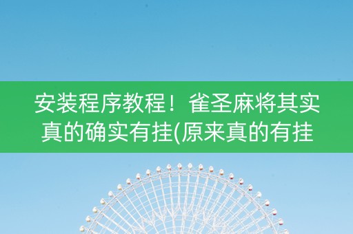 安装程序教程！雀圣麻将其实真的确实有挂(原来真的有挂)