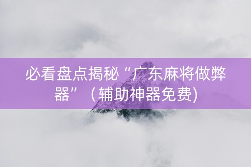 必看盘点揭秘“广东麻将做弊器”（辅助神器免费)