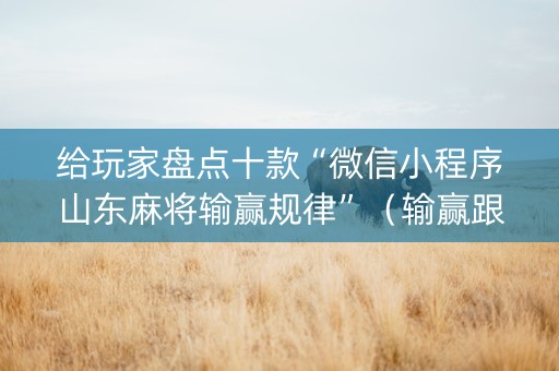 给玩家盘点十款“微信小程序山东麻将输赢规律”（输赢跟id号有关系吗)