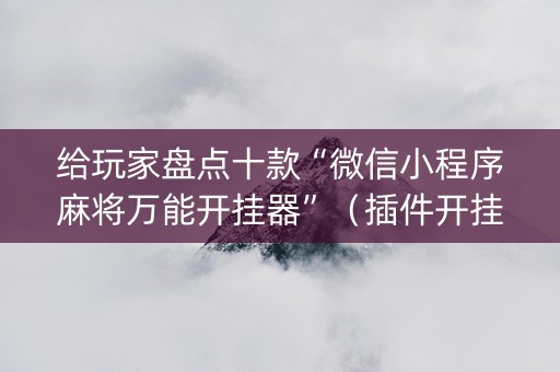 给玩家盘点十款“微信小程序麻将万能开挂器”（插件开挂免费AI)