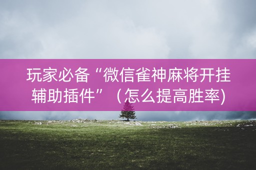 玩家必备“微信雀神麻将开挂辅助插件”（怎么提高胜率)